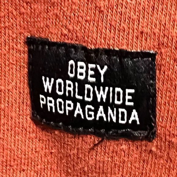 Obey Men's Lofty Creature‎ Comfort Crew Neck Sweatshirt Orange Size Medium - Picture 4 of 4